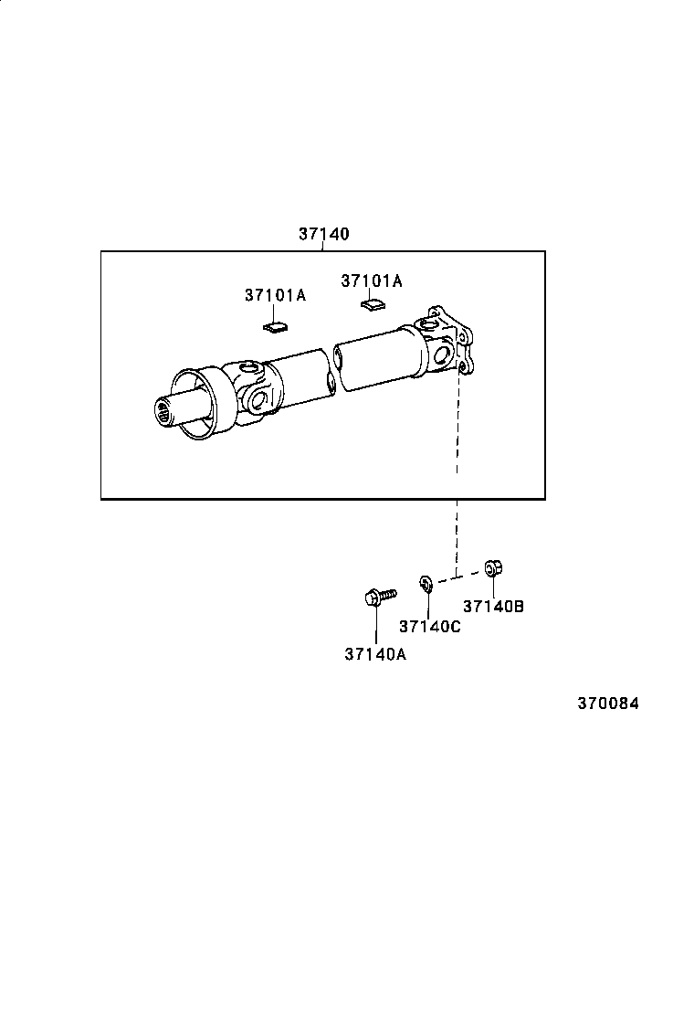 37100-26280 SHAFT ASSY, PROPELLER W/CENTER BEARING product image