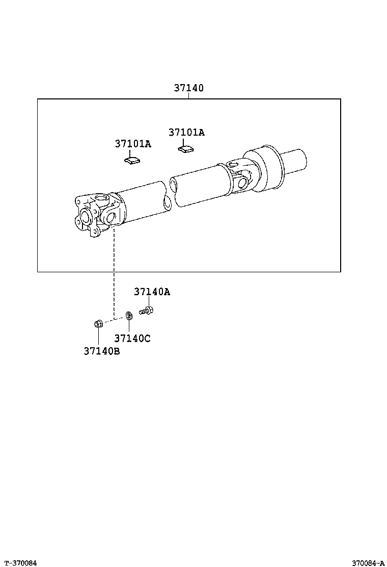 37100-26460 SHAFT ASSY, PROPELLER W/CENTER BEARING product image