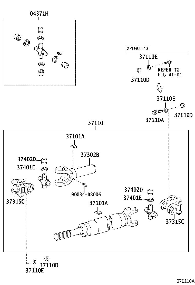 37100-37140 SHAFT ASSY, PROPELLER W/CENTER BEARING product image