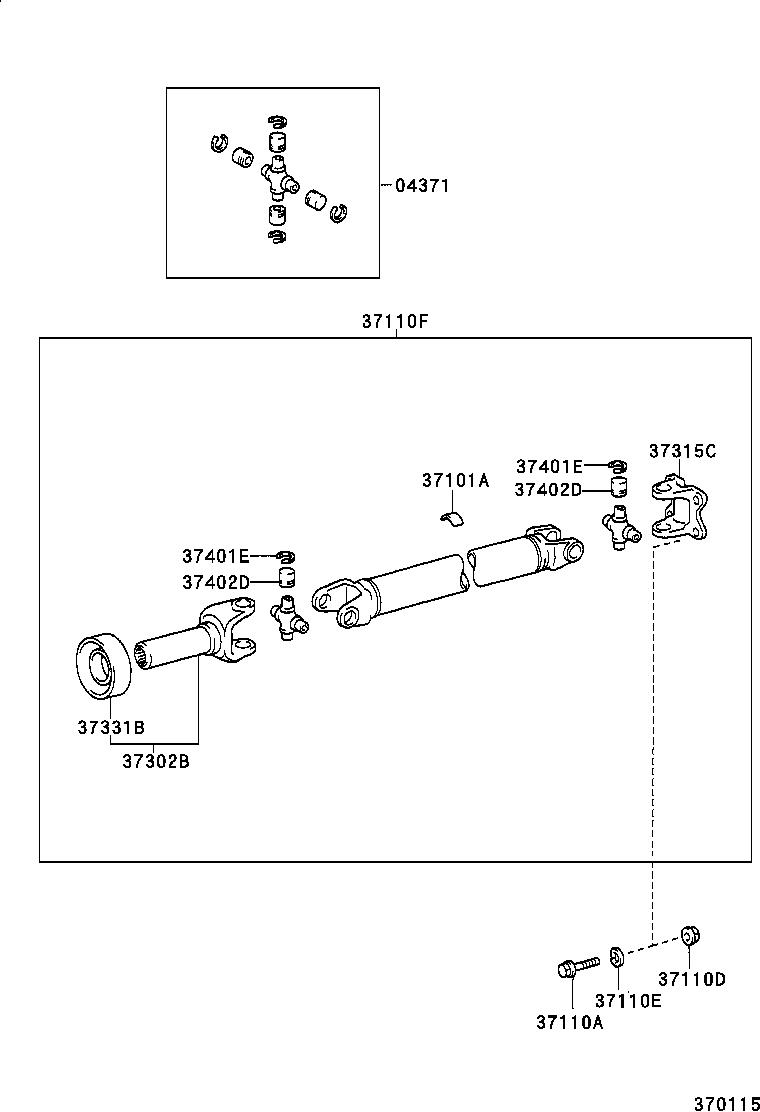 37110-27430 SHAFT ASSY, PROPELLER, REAR product image