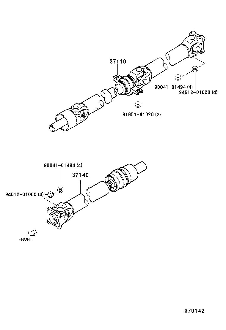 37140-87404 SHAFT ASSY, PROPELLER, FRONT product image