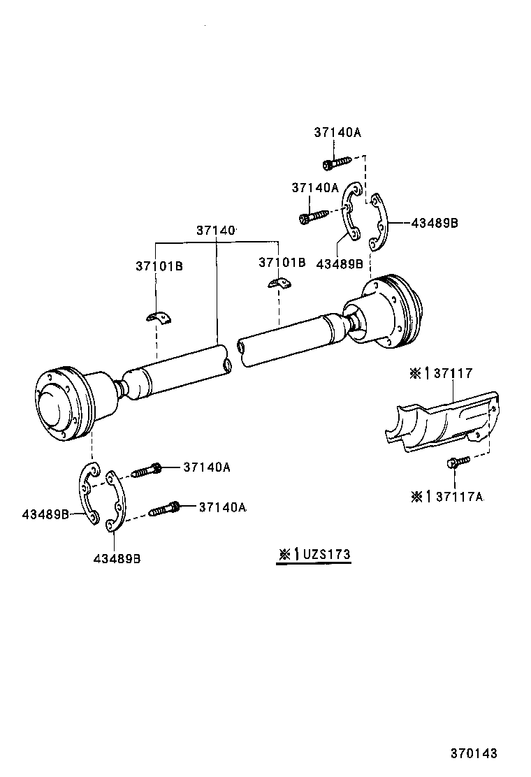 37100-30730 SHAFT ASSY, PROPELLER W/CENTER BEARING product image