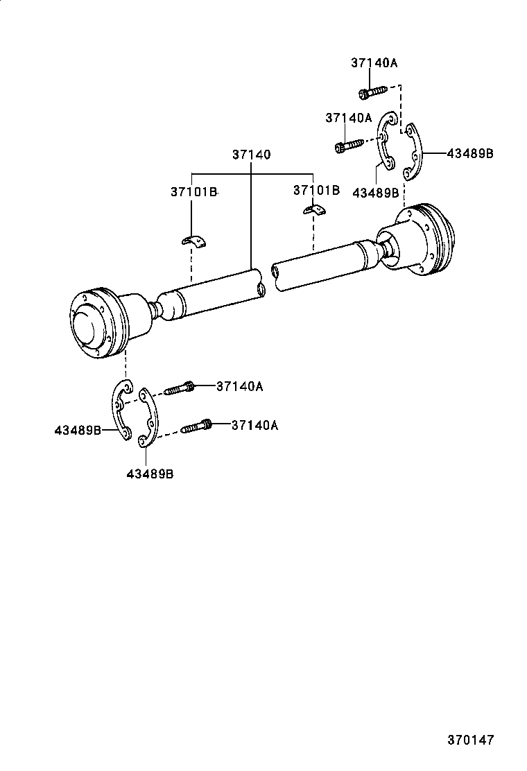 37100-51010 SHAFT ASSY, PROPELLER W/CENTER BEARING product image
