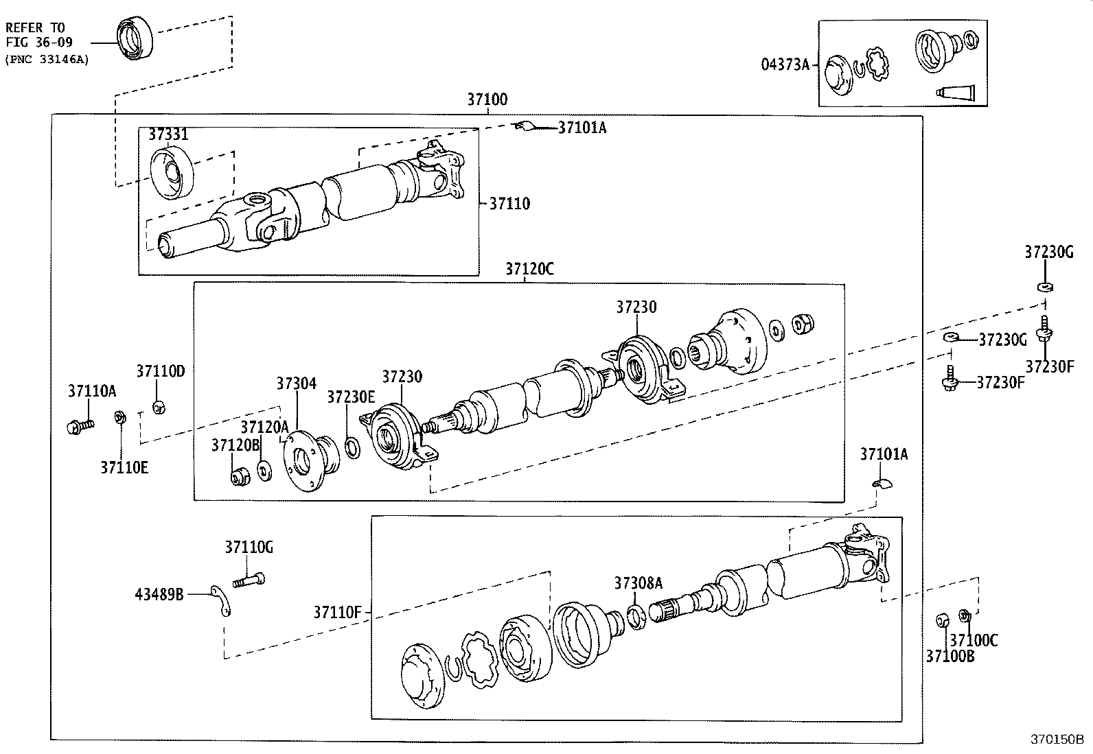 37100-28110 SHAFT ASSY, PROPELLER W/CENTER BEARING product image