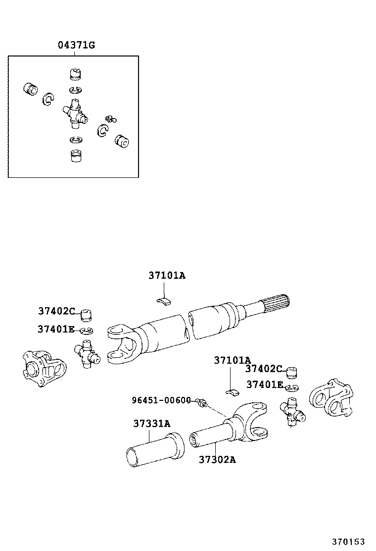 37100-37130 SHAFT ASSY, PROPELLER W/CENTER BEARING product image