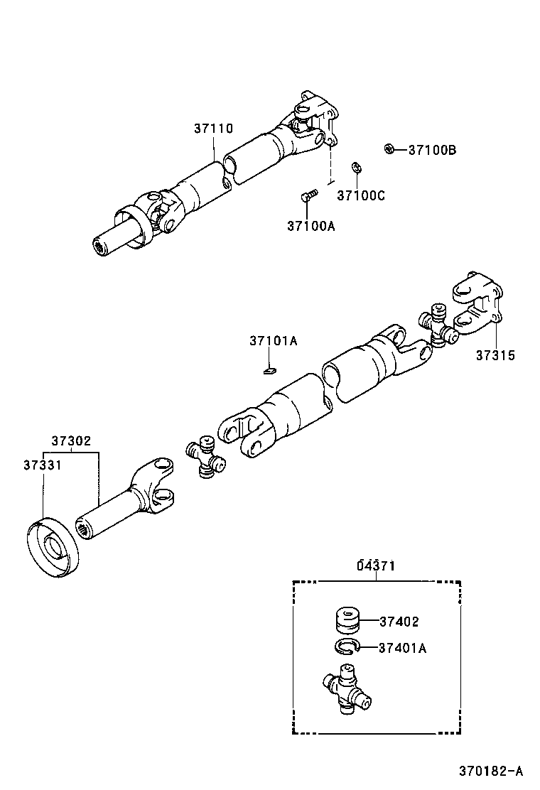 37140-35110 SHAFT ASSY, PROPELLER, FRONT product image