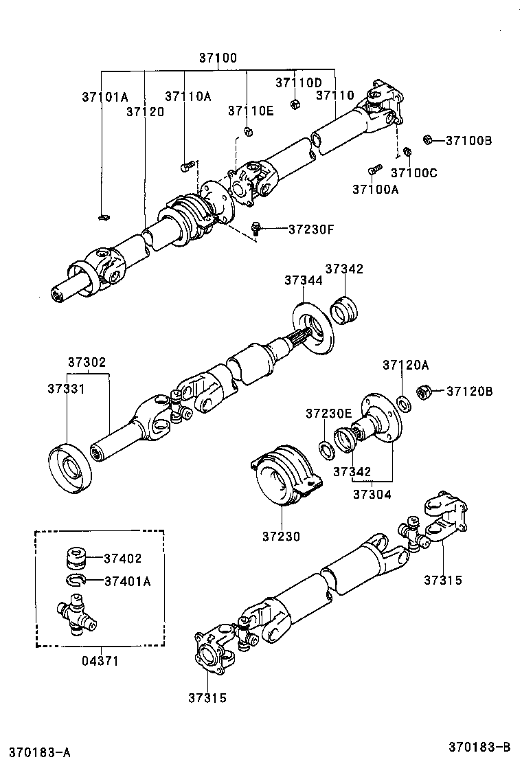 37140-35110 SHAFT ASSY, PROPELLER, FRONT product image