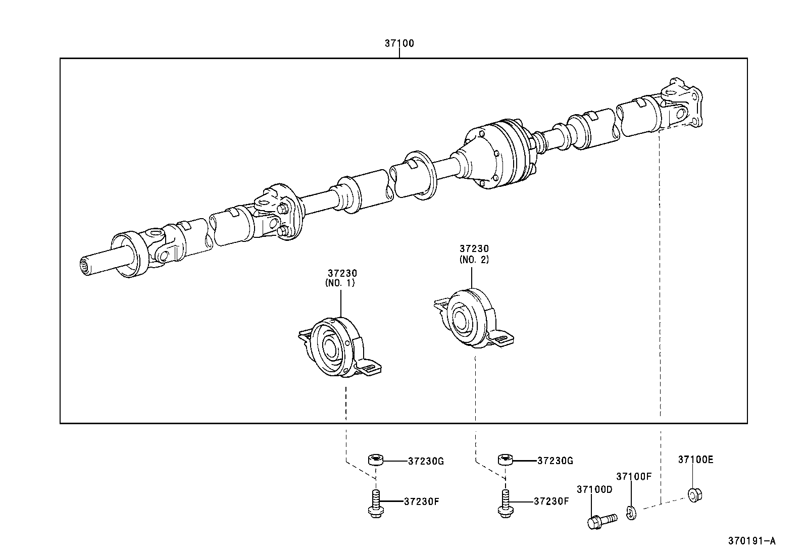 Toyota 90119-10756 BOLT, NO.1 (FOR CENTER SUPPORT BEARING)