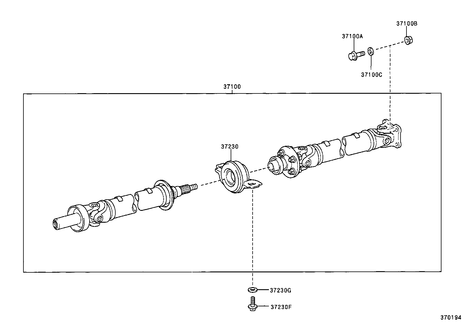 37100-51010 SHAFT ASSY, PROPELLER W/CENTER BEARING product image