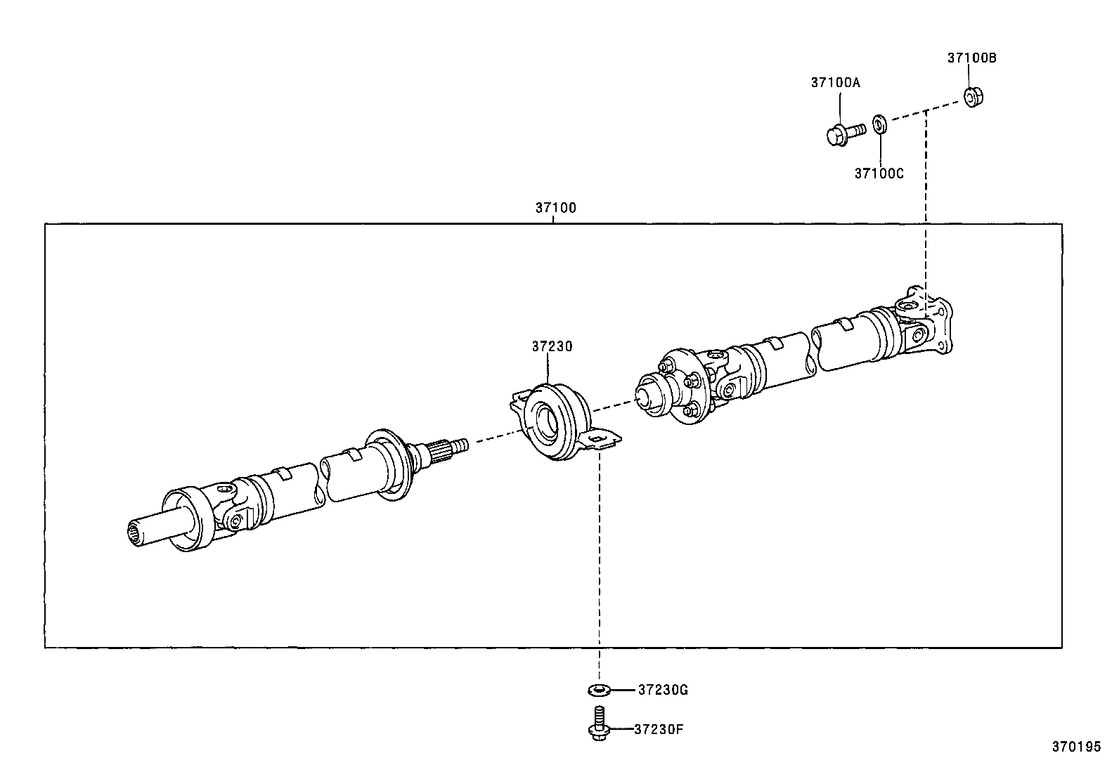 37100-51010 SHAFT ASSY, PROPELLER W/CENTER BEARING product image