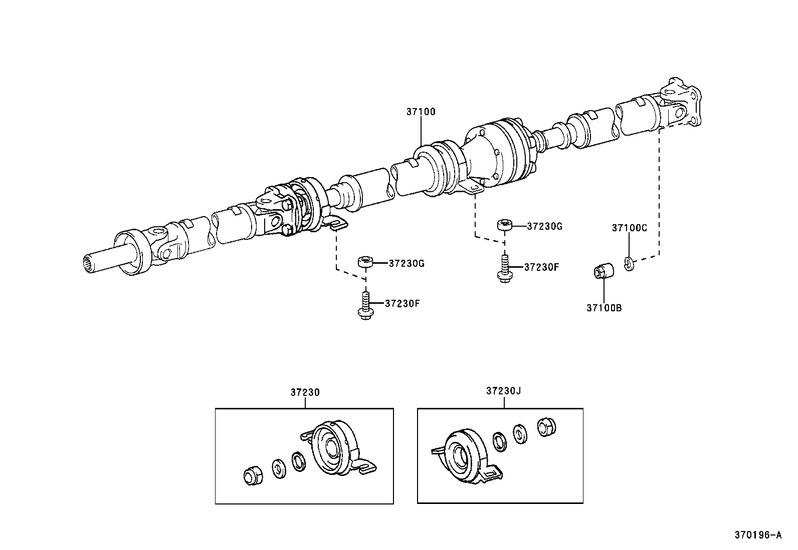37100-44030 SHAFT ASSY, PROPELLER W/CENTER BEARING product image