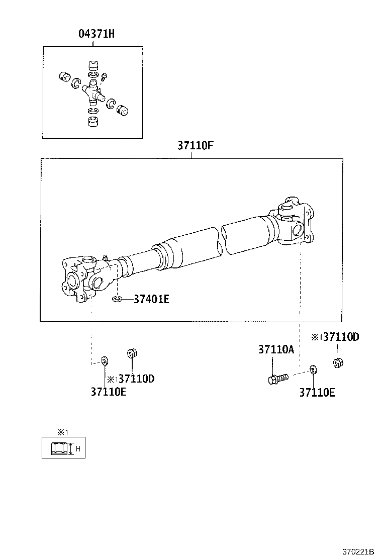 04371-36050 SPIDER KIT, REAR PROPELLER SHAFT UNIVERSAL JOINT product image