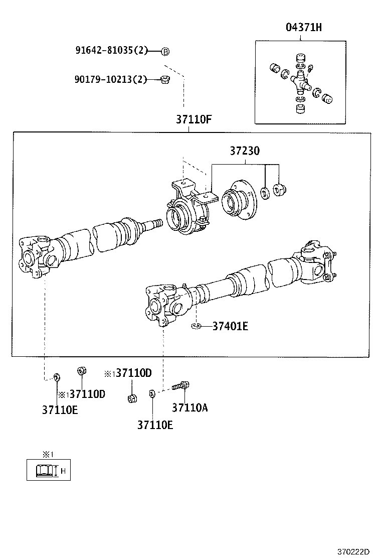 04371-36050 SPIDER KIT, REAR PROPELLER SHAFT UNIVERSAL JOINT product image