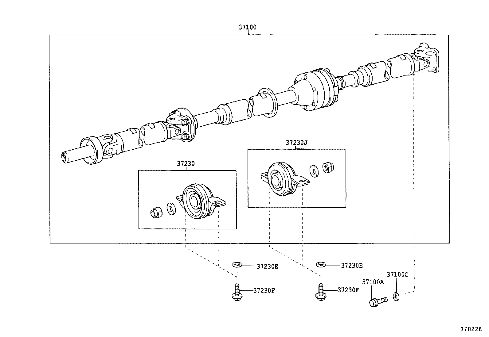 37100-33020 SHAFT ASSY, PROPELLER W/CENTER BEARING product image