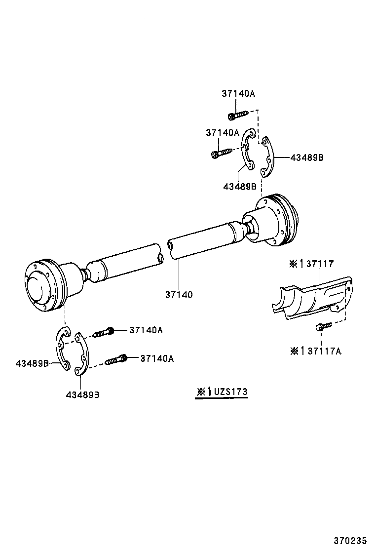 37100-30730 SHAFT ASSY, PROPELLER W/CENTER BEARING product image