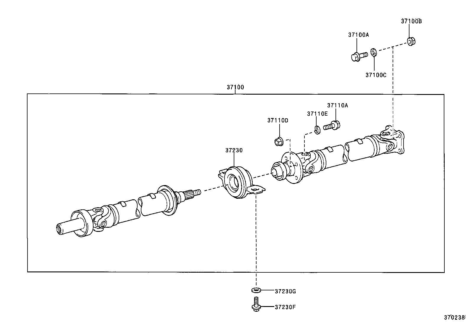37100-30760 SHAFT ASSY, PROPELLER W/CENTER BEARING product image
