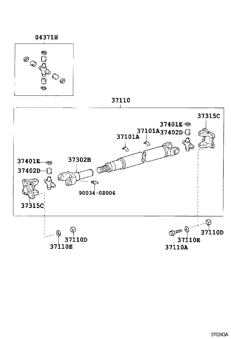 37201-37020 BEARING ASSY, CENTER SUPPORT, NO.1 product image