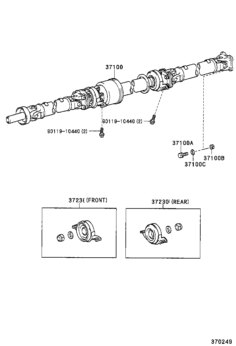 37100-52010 SHAFT ASSY, PROPELLER W/CENTER BEARING product image