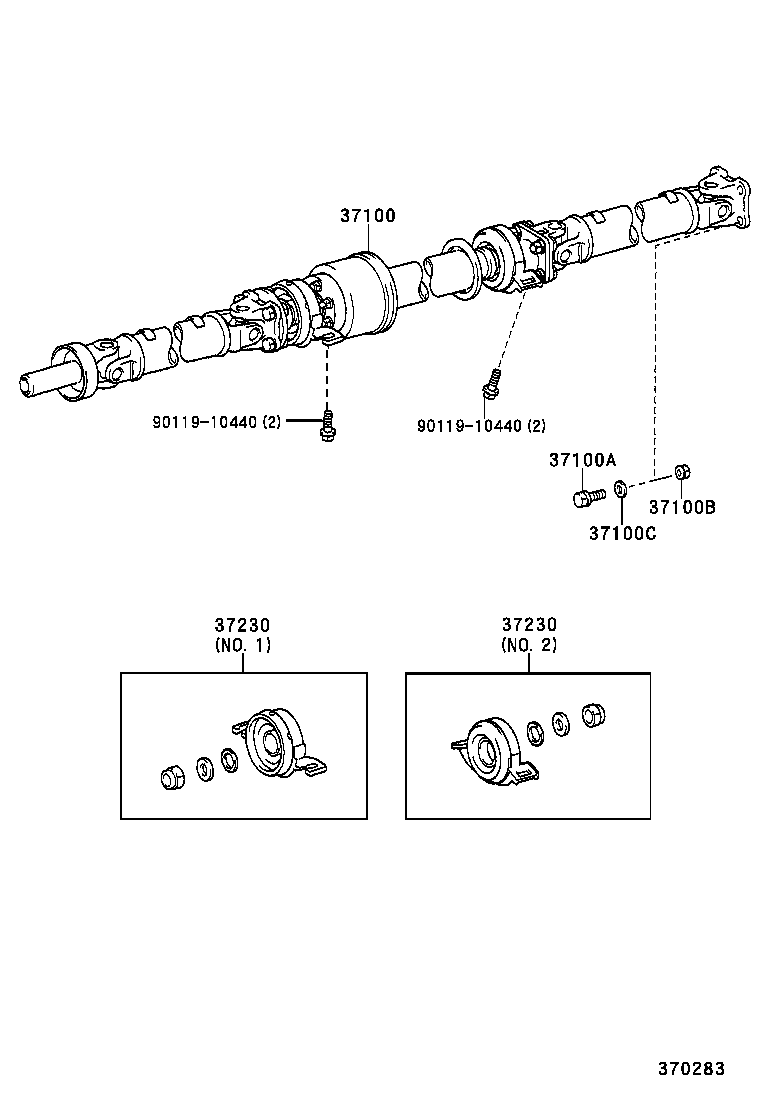 37100-52020 SHAFT ASSY, PROPELLER W/CENTER BEARING product image