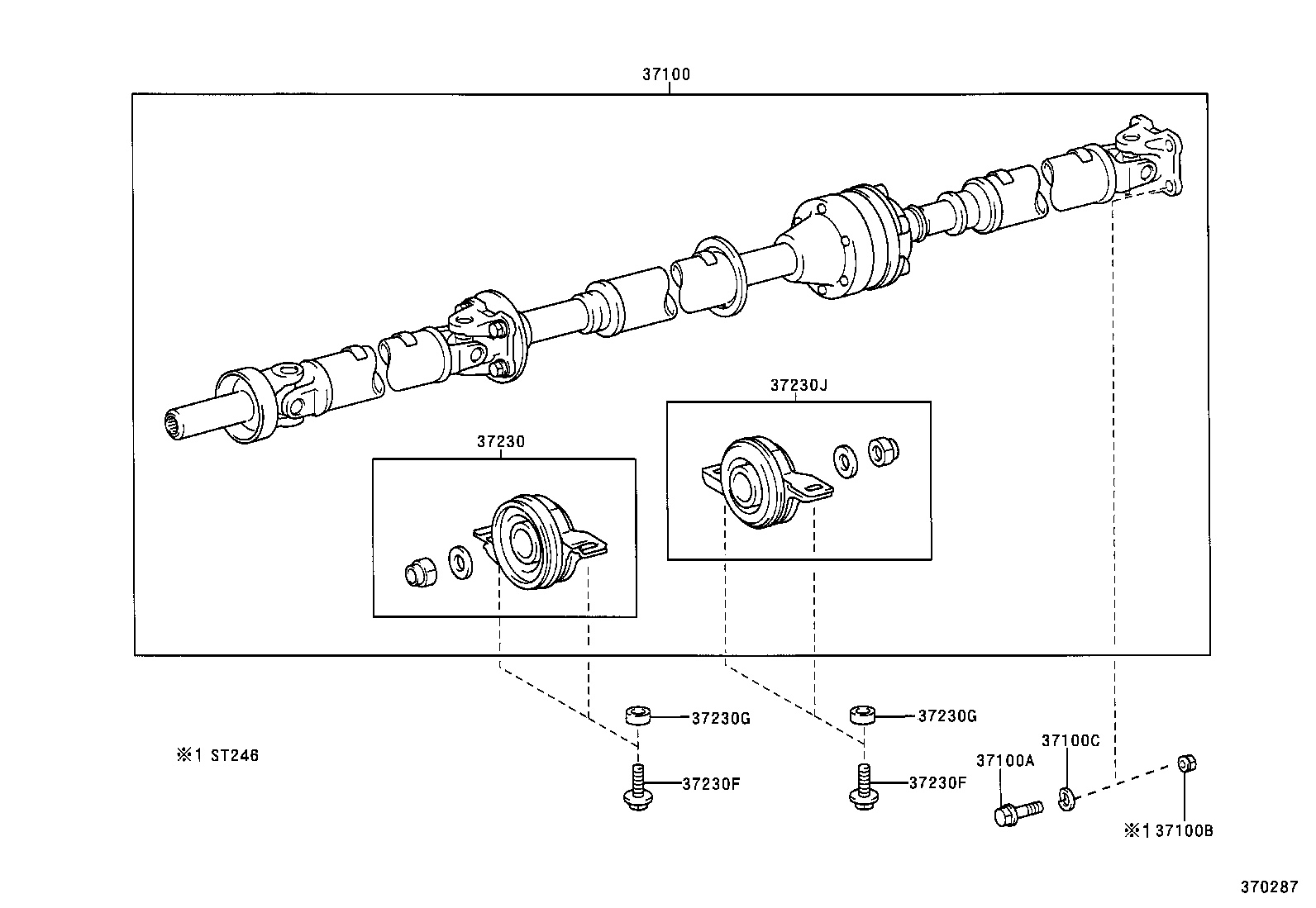 37100-21120 SHAFT ASSY, PROPELLER W/CENTER BEARING product image