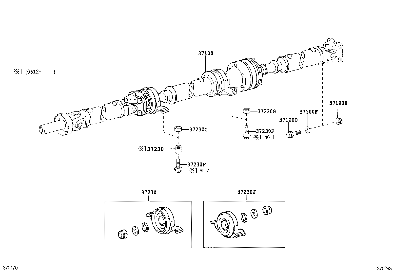 Toyota 90080-11557 BOLT, NO.1 (FOR CENTER SUPPORT BEARING)