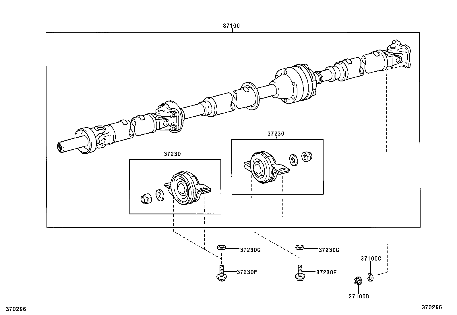 37100-68010 SHAFT ASSY, PROPELLER W/CENTER BEARING product image