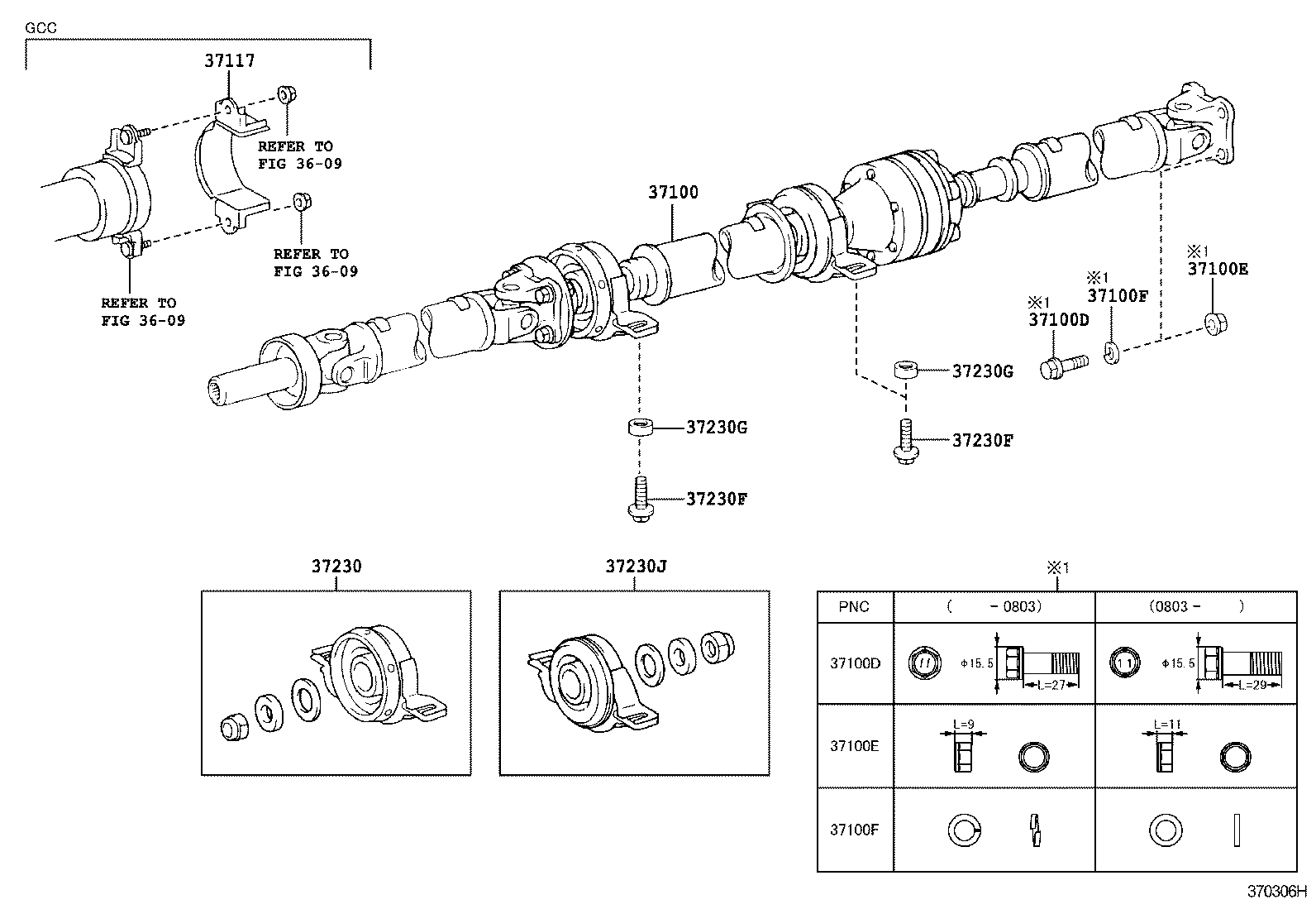 37100-48020 SHAFT ASSY, PROPELLER W/CENTER BEARING product image