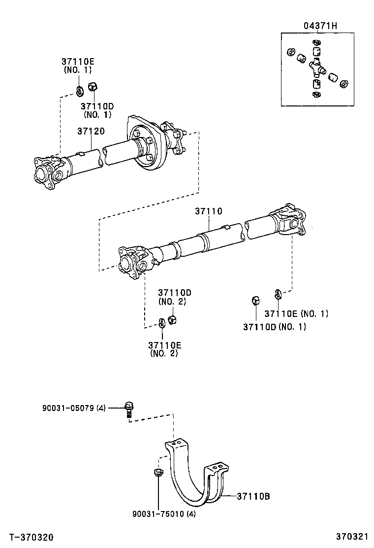 37100-37140 SHAFT ASSY, PROPELLER W/CENTER BEARING product image