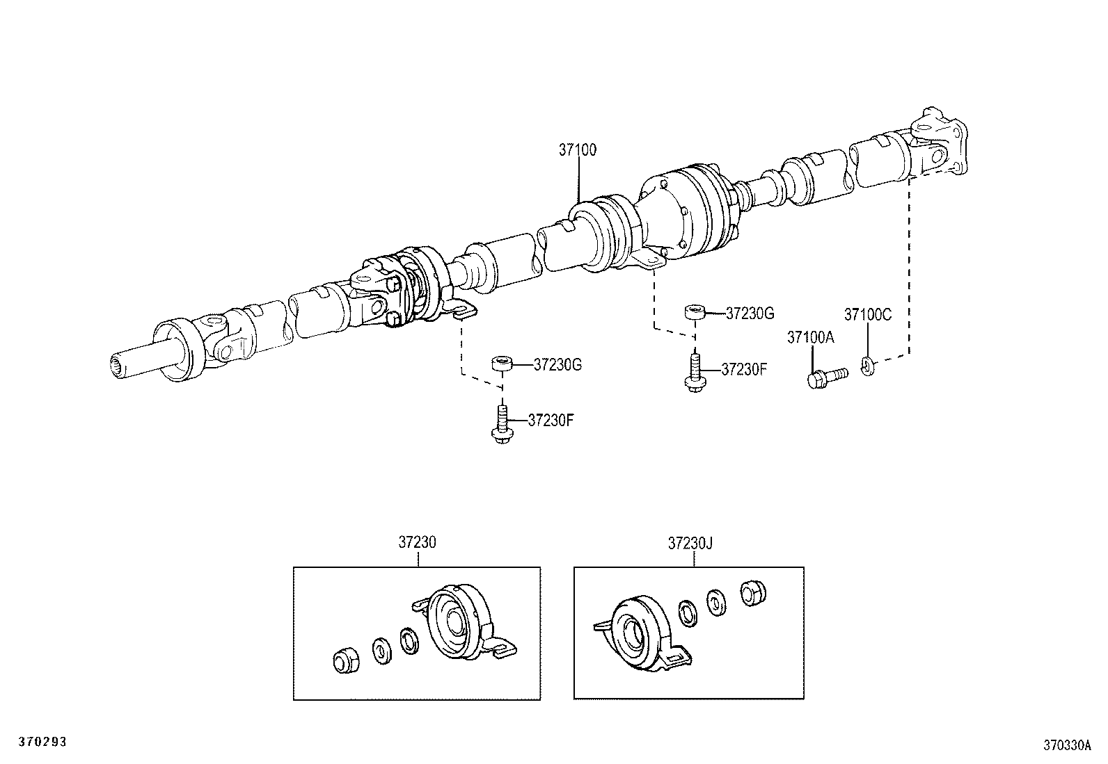 37100-21110 SHAFT ASSY, PROPELLER W/CENTER BEARING product image