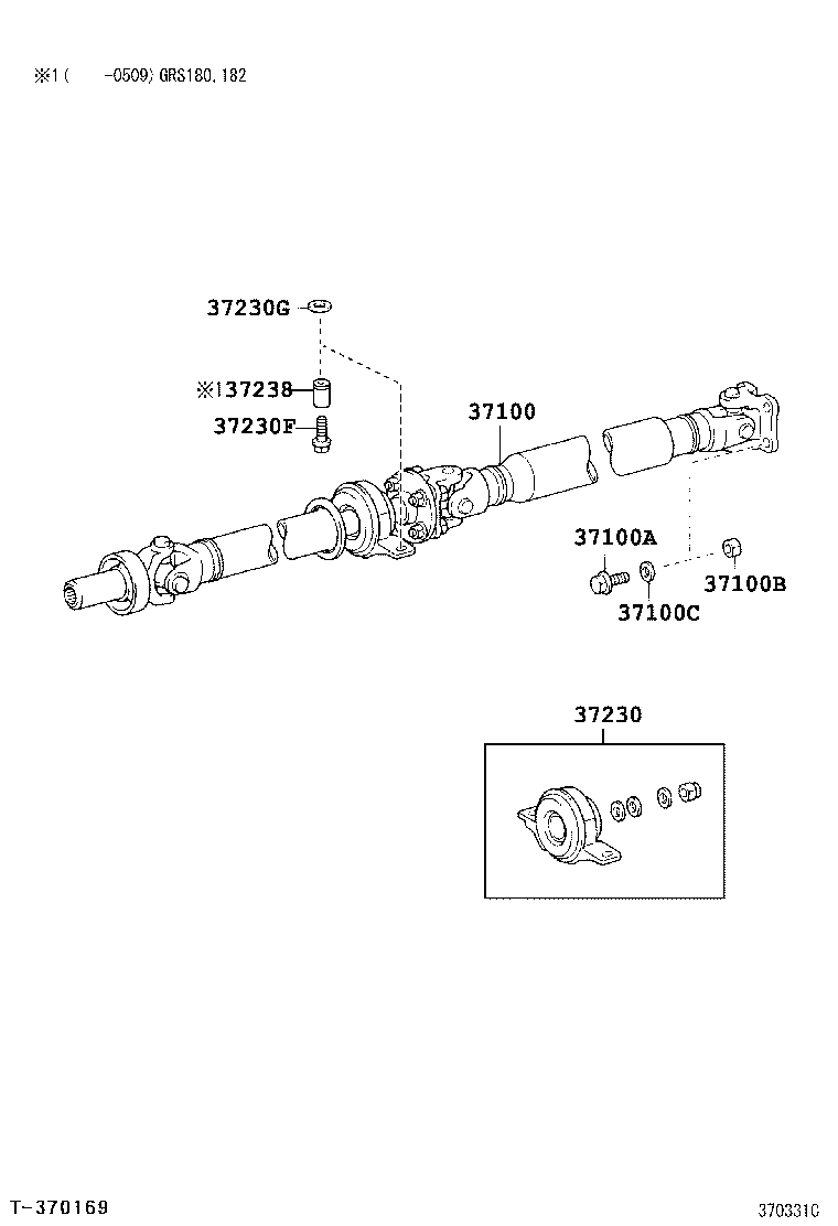 37100-30820 SHAFT ASSY, PROPELLER W/CENTER BEARING product image
