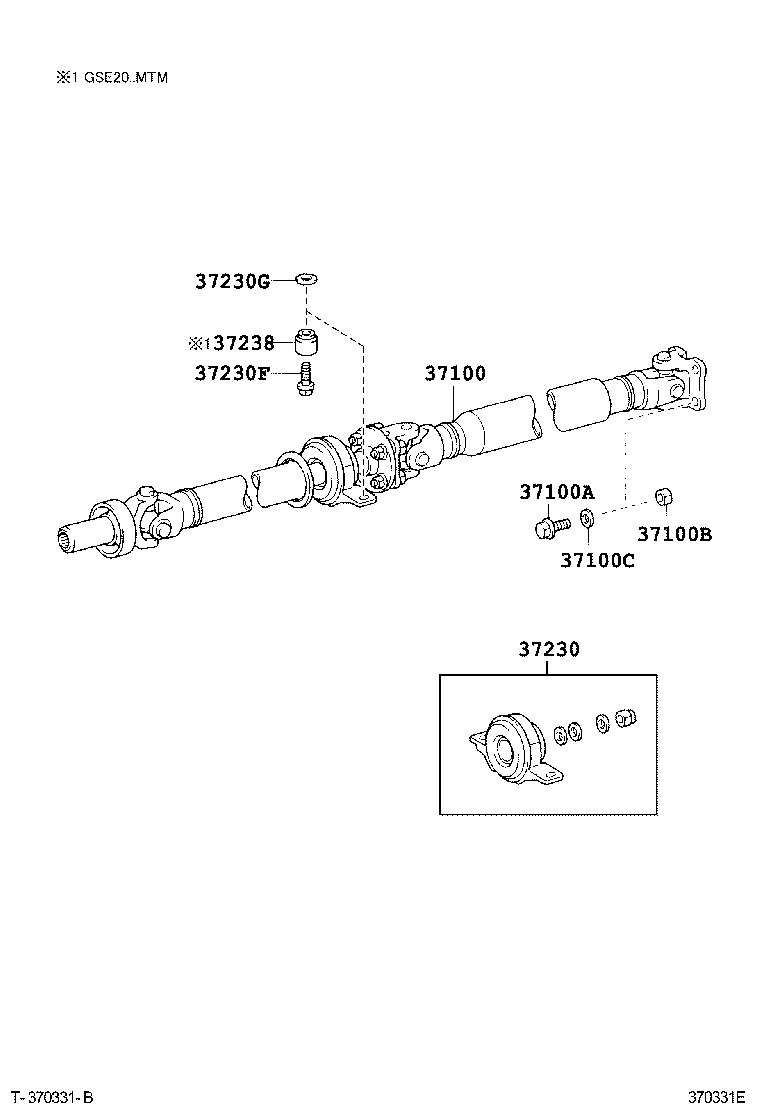 Toyota 91642-81065 BOLT, NO.1 (FOR CENTER SUPPORT BEARING)