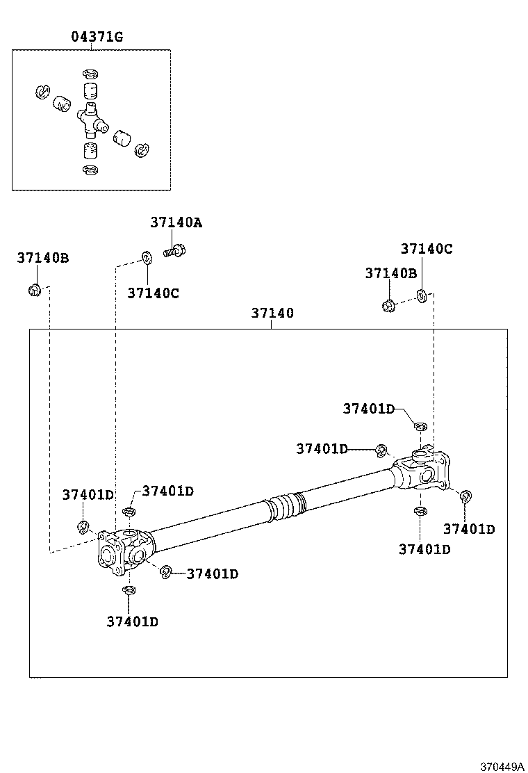 Toyota 90119-A0583 BOLT, NO.1 (FOR CENTER SUPPORT BEARING)