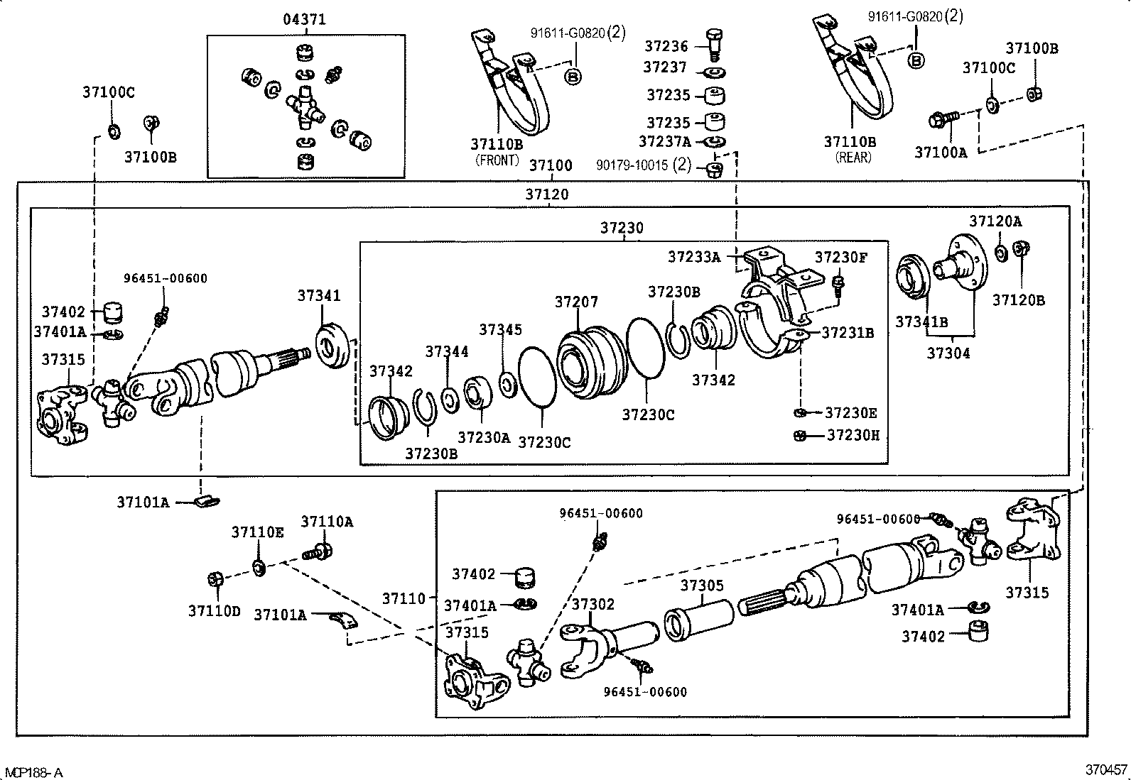 90101-08157 BOLT, NO.1 (FOR CENTER SUPPORT BEARING) product image