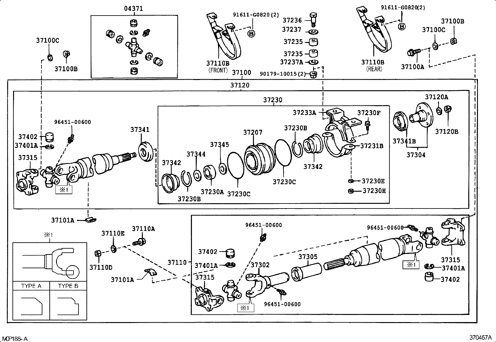 37100-36800 SHAFT ASSY, PROPELLER W/CENTER BEARING product image