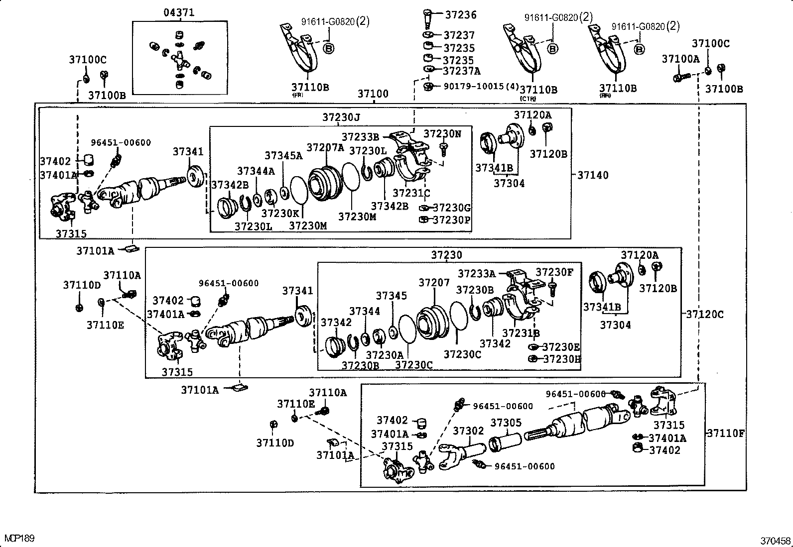 90101-08157 BOLT, NO.1 (FOR CENTER SUPPORT BEARING) product image