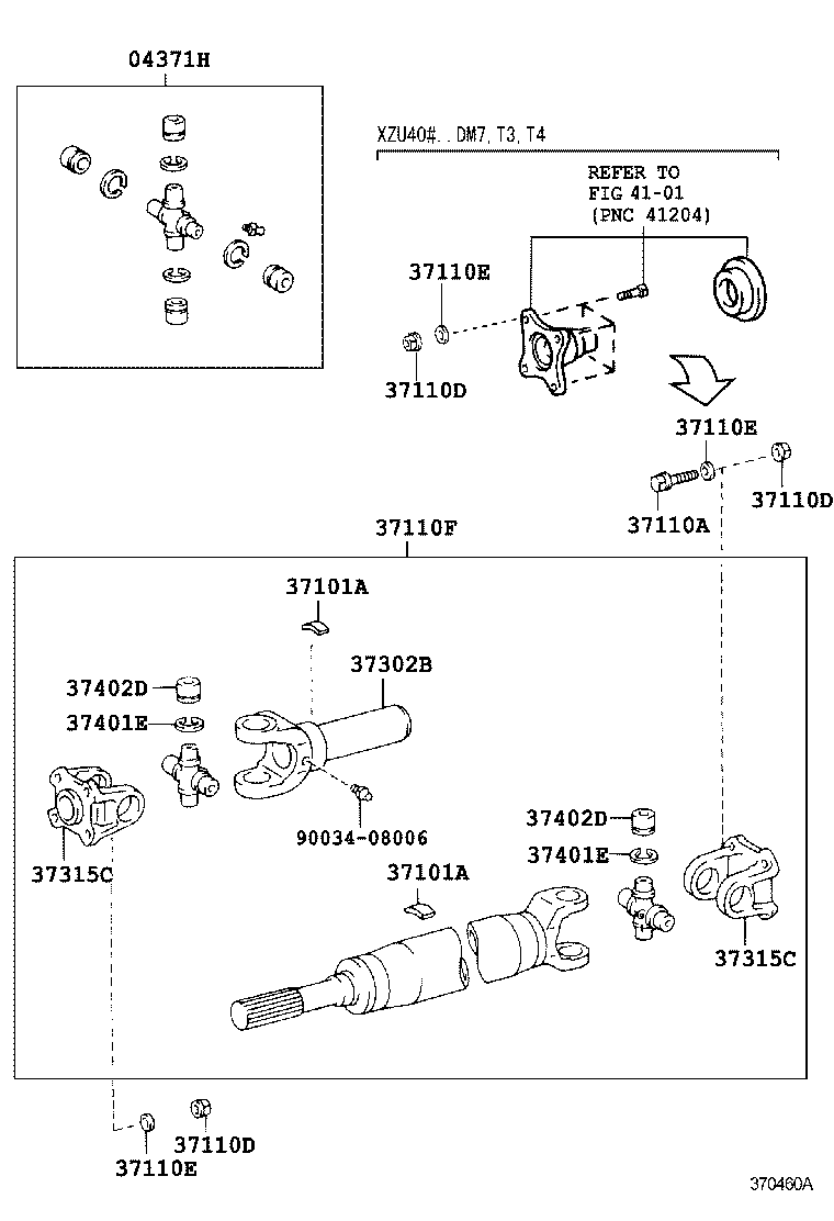 37100-37140 SHAFT ASSY, PROPELLER W/CENTER BEARING product image