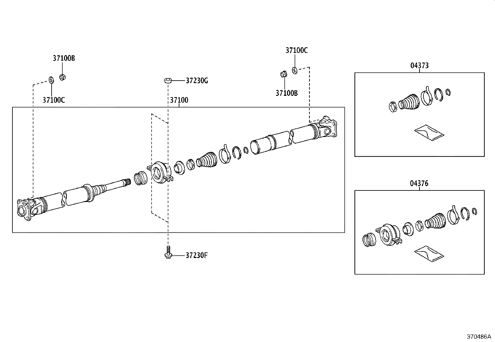 37100-52120 SHAFT ASSY, PROPELLER W/CENTER BEARING product image