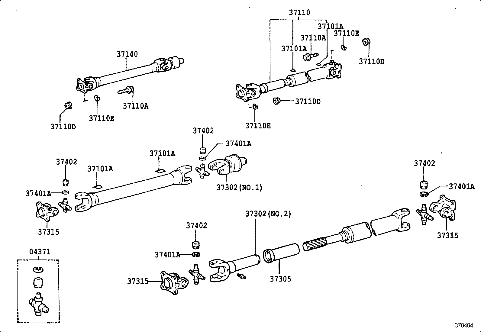 37110-26570 SHAFT ASSY, PROPELLER product image