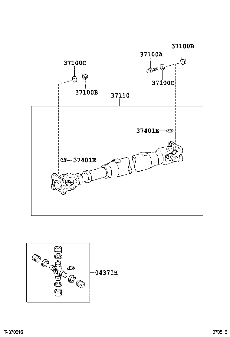 37110-3D550 SHAFT ASSY, PROPELLER product image