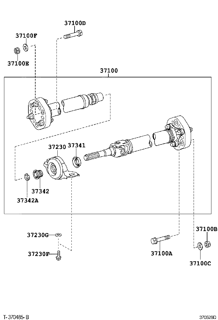 37100-30A10 SHAFT ASSY, PROPELLER W/CENTER BEARING product image