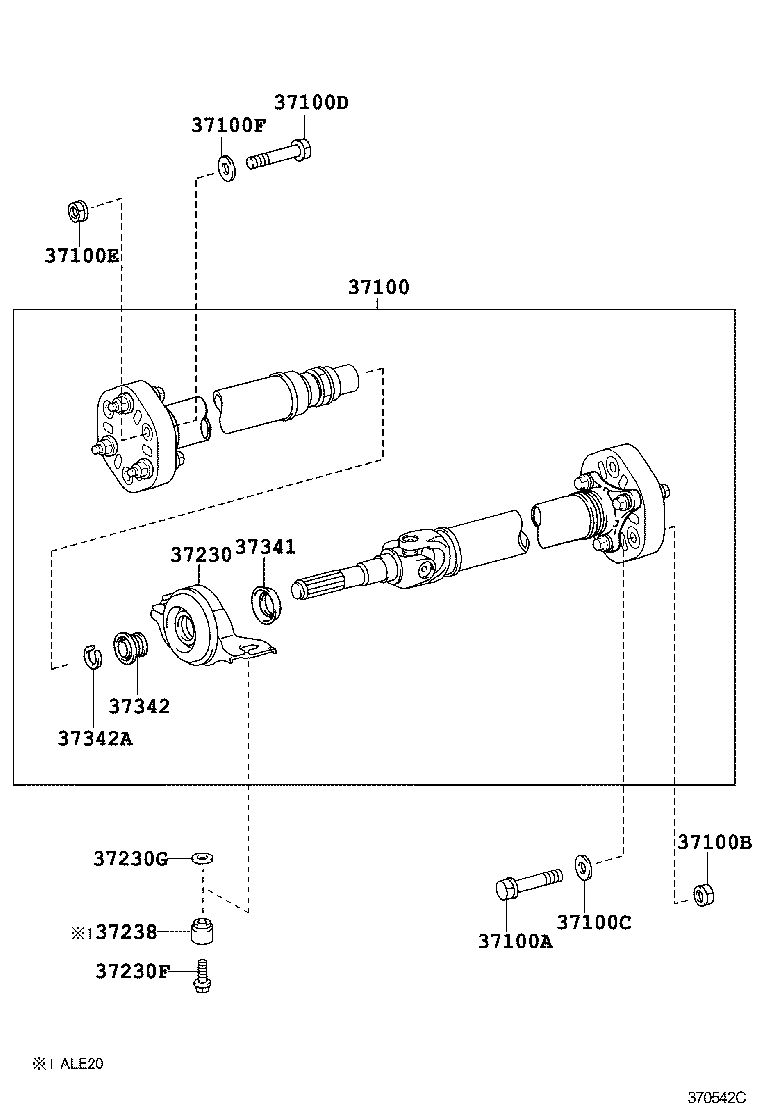 37341-22010 DEFLECTOR, PROPELLER SHAFT DUST, NO.1 product image