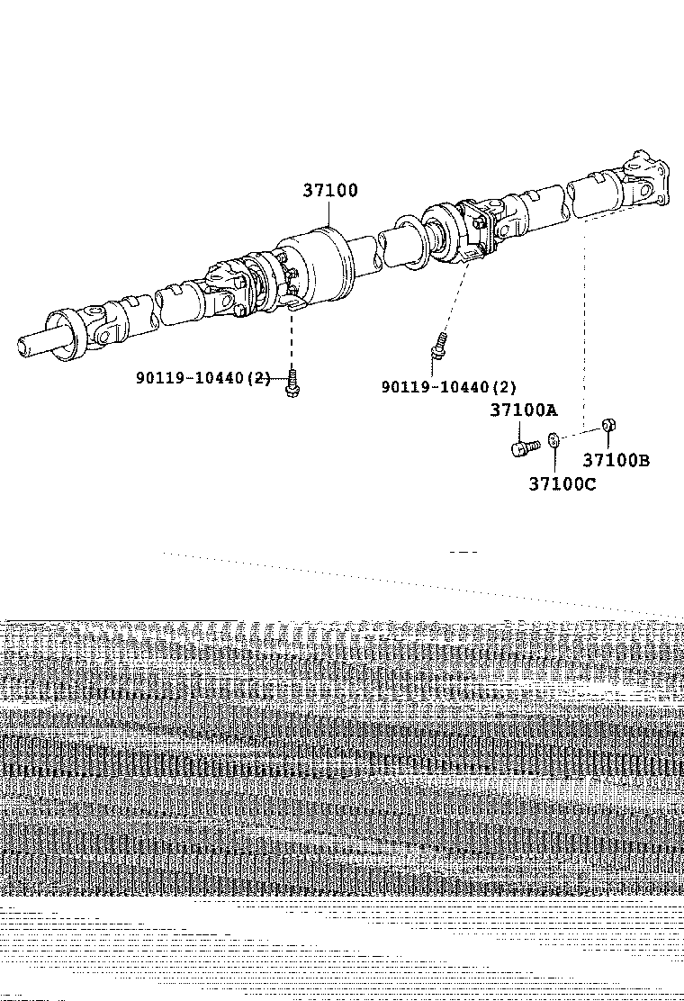 37100-52100 SHAFT ASSY, PROPELLER W/CENTER BEARING product image