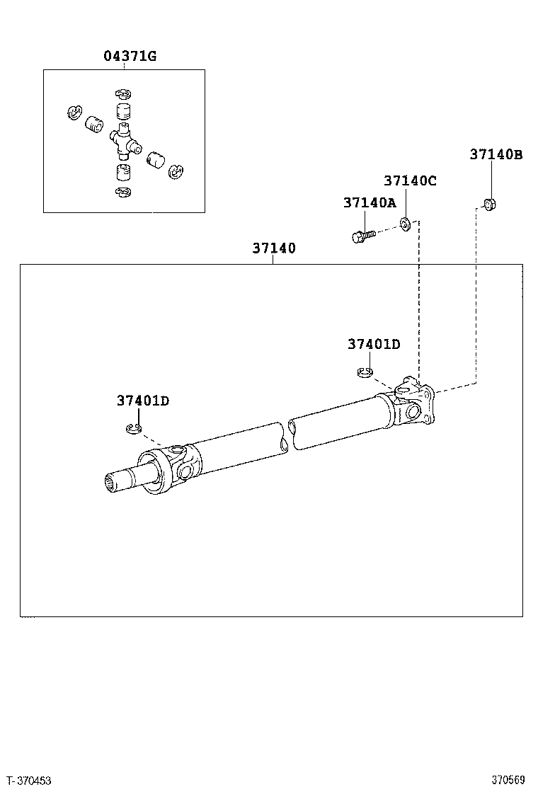 37100-26280 SHAFT ASSY, PROPELLER W/CENTER BEARING product image