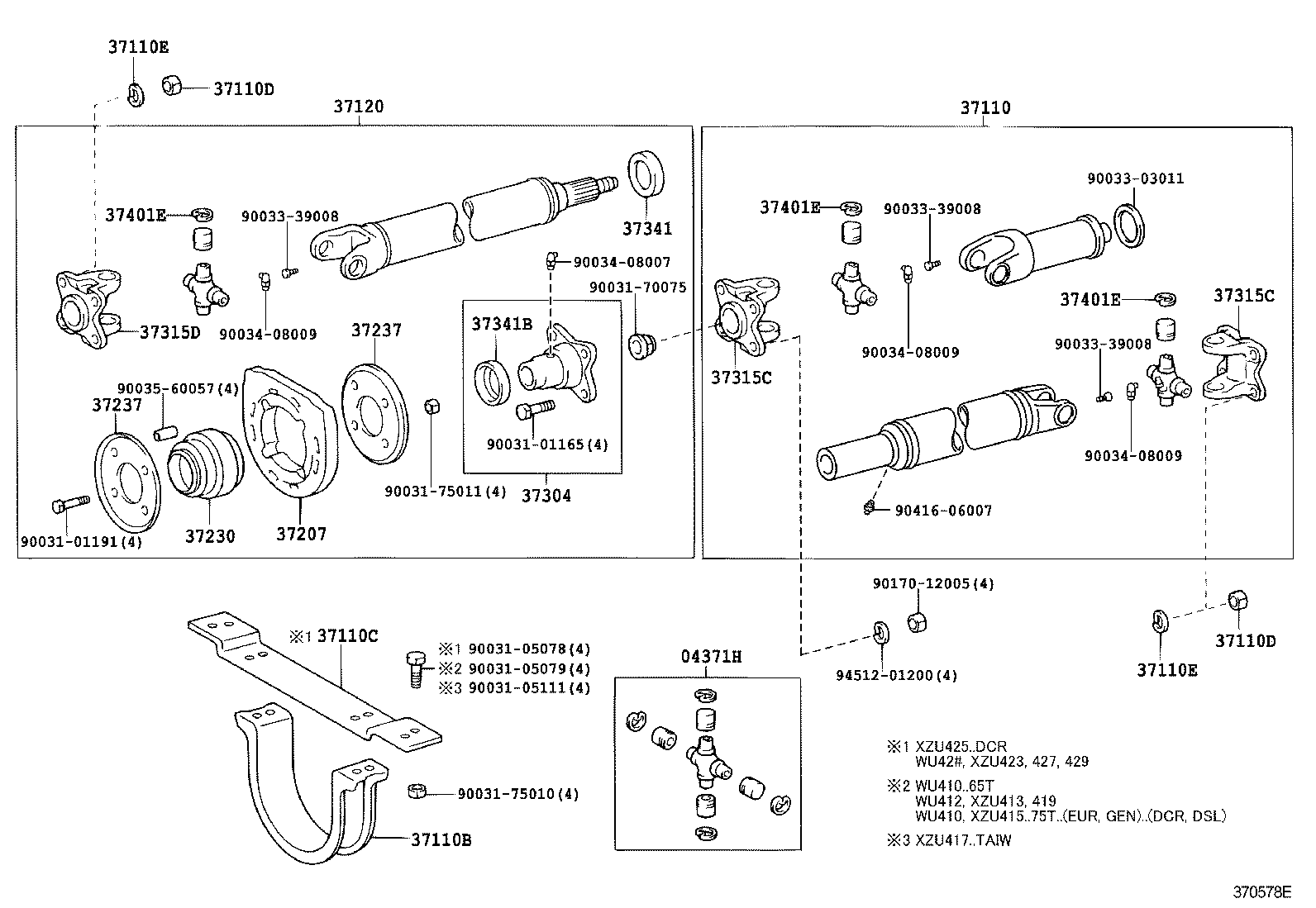37201-37020 BEARING ASSY, CENTER SUPPORT, NO.1 product image