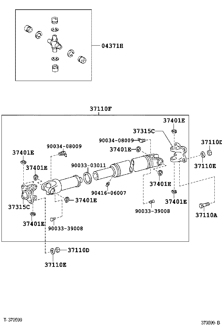 37100-37170 SHAFT ASSY, PROPELLER W/CENTER BEARING product image