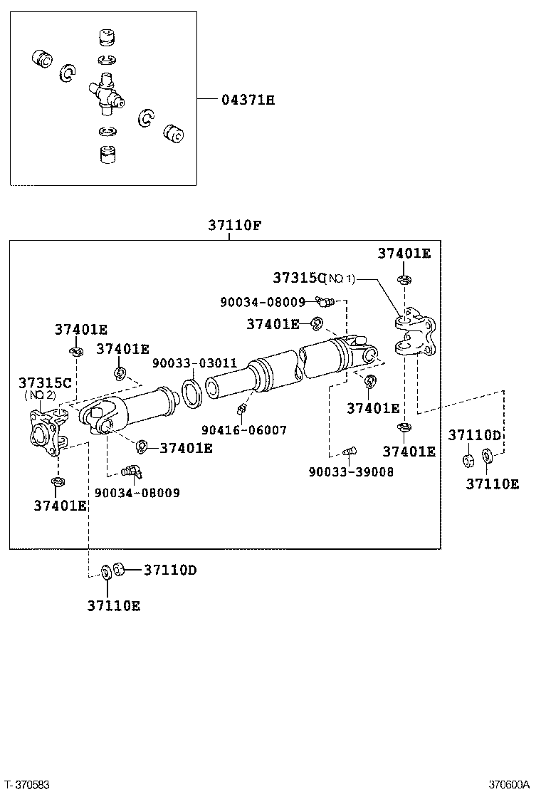 37100-37140 SHAFT ASSY, PROPELLER W/CENTER BEARING product image
