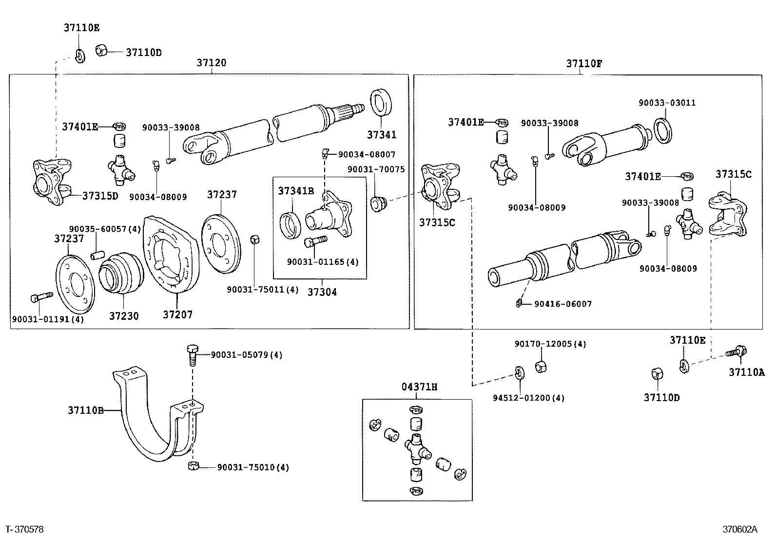 37100-37140 SHAFT ASSY, PROPELLER W/CENTER BEARING product image