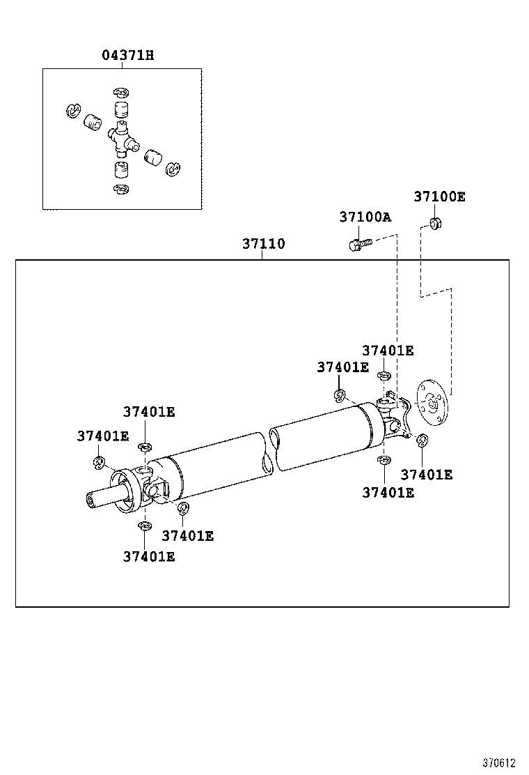 37100-0C102 SHAFT ASSY, PROPELLER W/CENTER BEARING product image