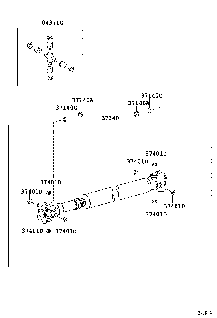 37100-0C102 SHAFT ASSY, PROPELLER W/CENTER BEARING product image