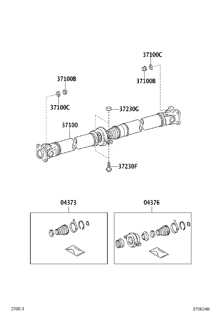 37100-72010 SHAFT ASSY, PROPELLER W/CENTER BEARING product image